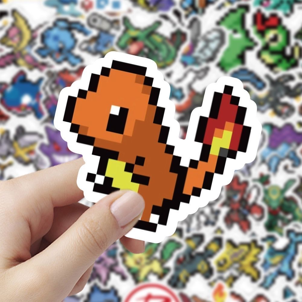 Tablet Cute Accessories - 60Pcs Stiker Pixel Pokémon Lucu, Stiker