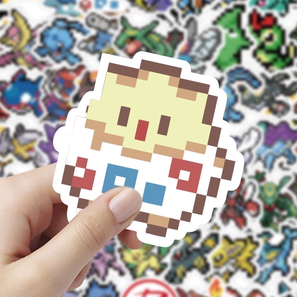 60Pcs Stiker Pixel Pokémon Luc - Tablet Cute Accessories ulasan dan harga
