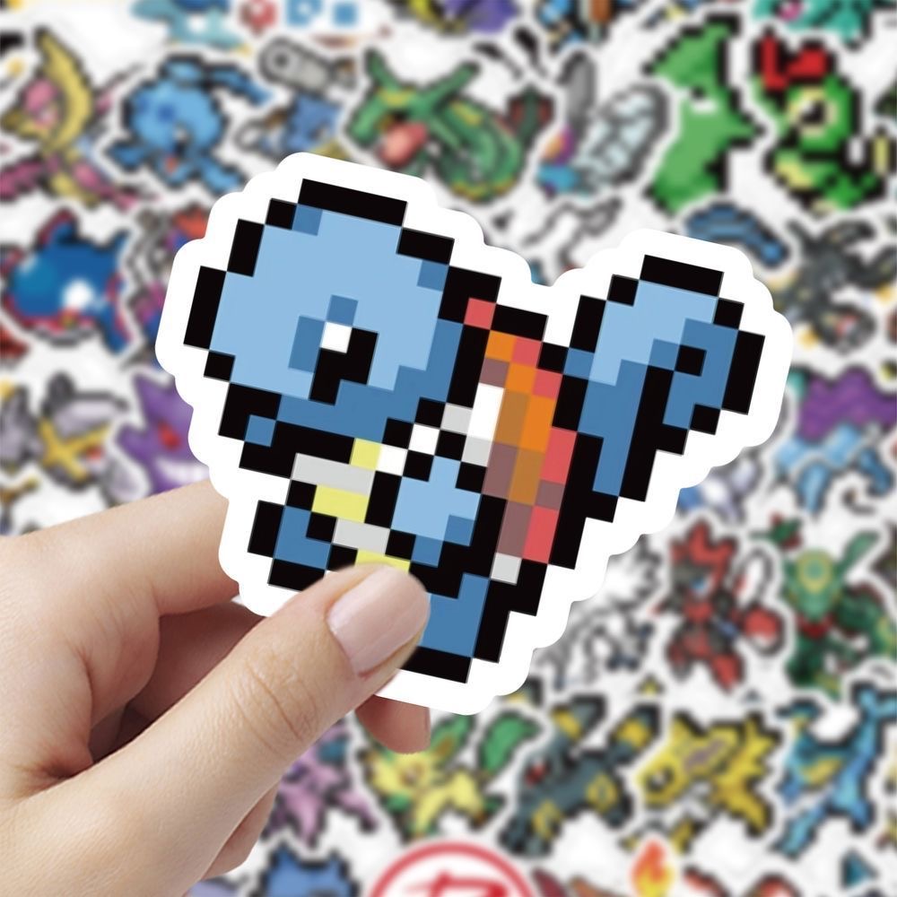60Pcs Stiker Pixel Pokémon Luc - Tablet Cute Accessories ulasan dan harga