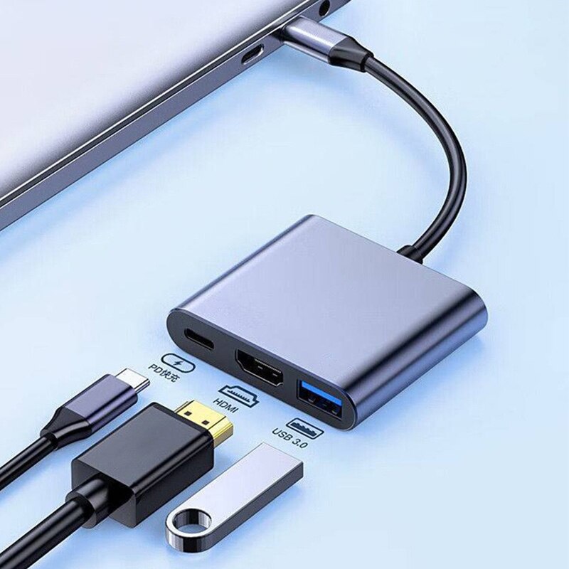 USB C HUB 3in1 Tipe C 3.0 ke H - Usb Hub Type C ulasan dan harga