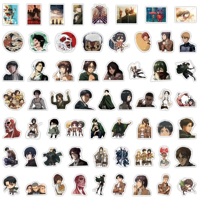 60 Buah Stiker Anime Attack On - Tablet Cute Accessories ulasan dan harga