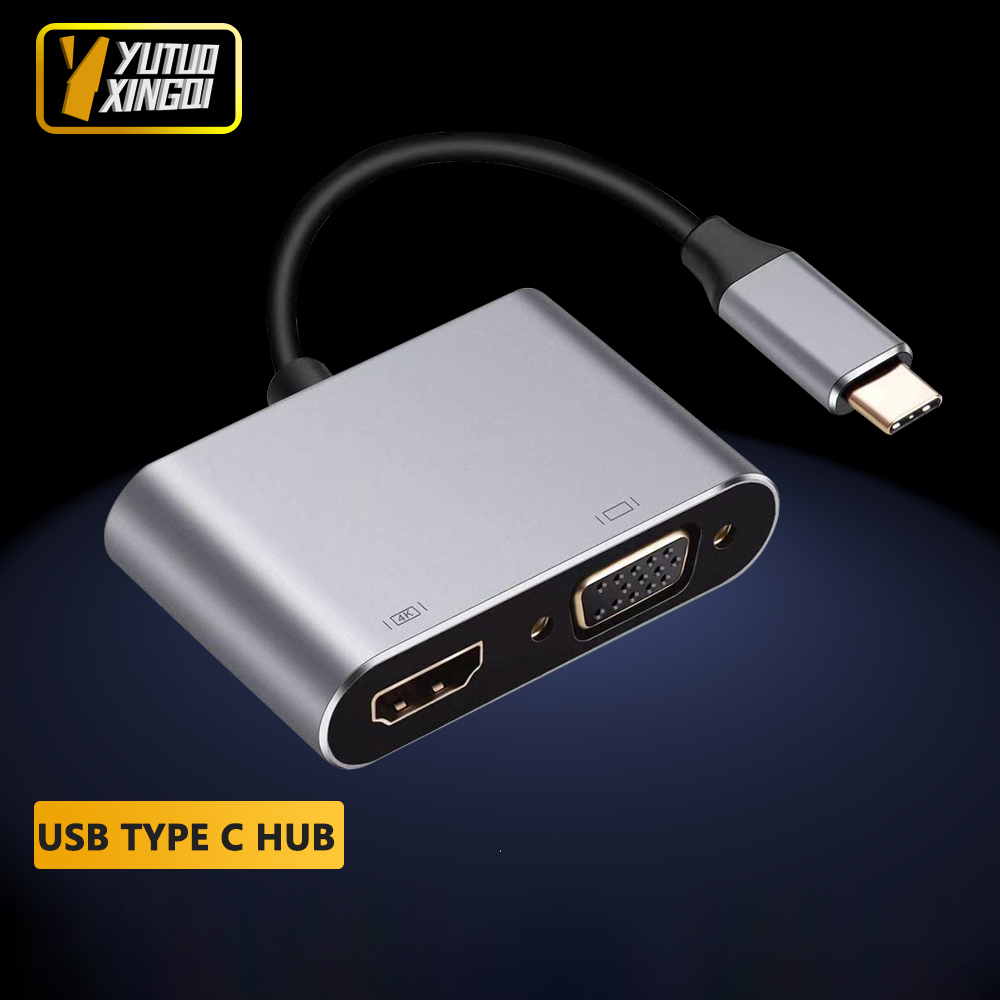 Kabel Video HD 4K USB Type C k - Usb Hub Type C ulasan dan harga